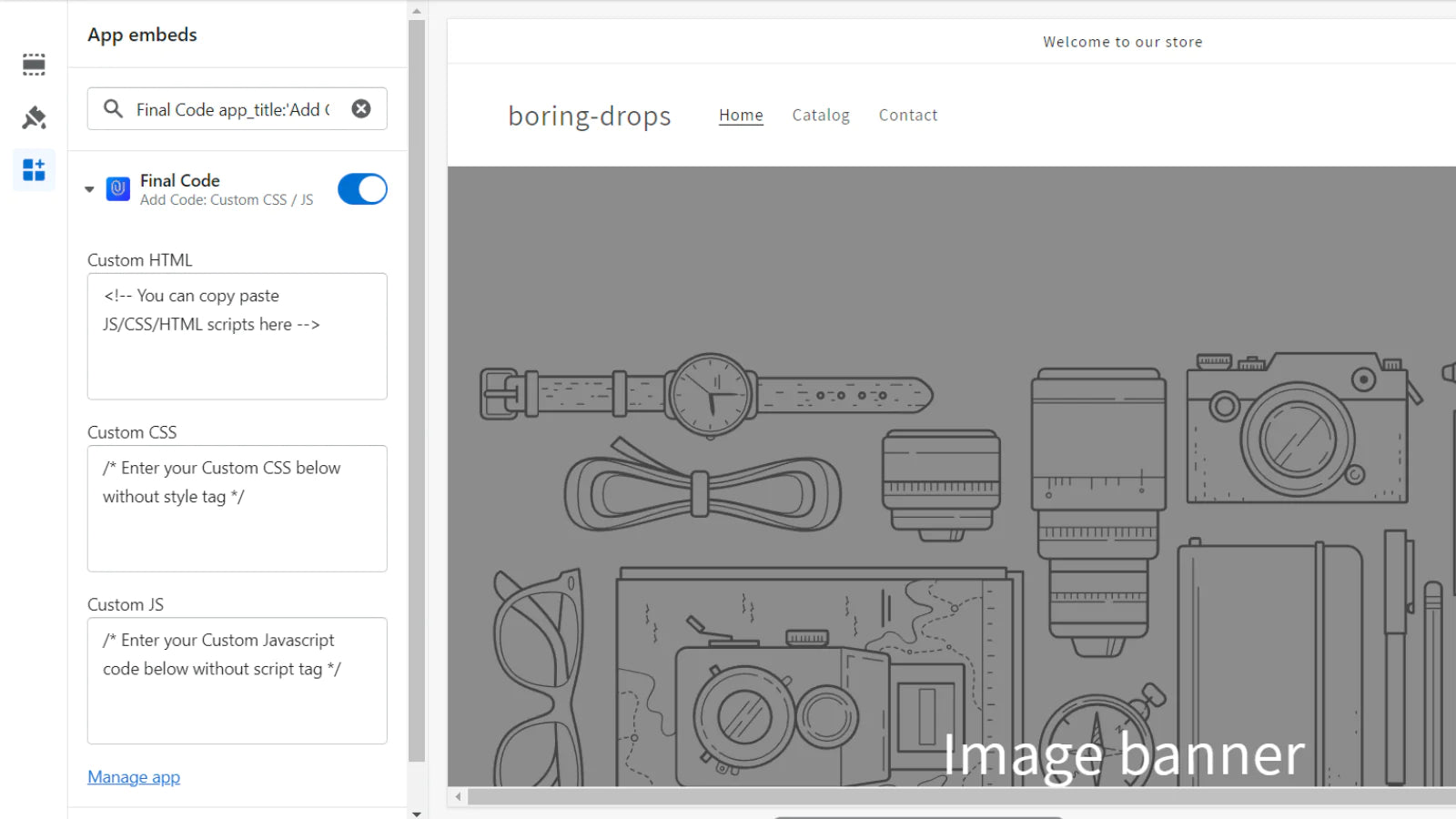 HTML/CSS:JS Liquid Code
