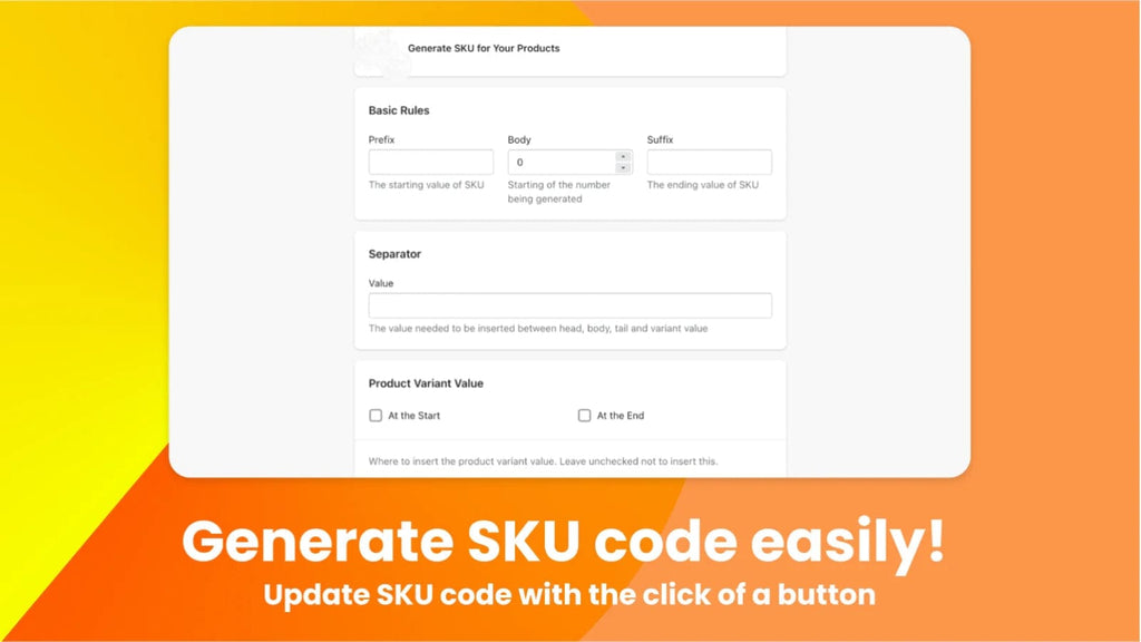 SKU-Generator-Generierung
